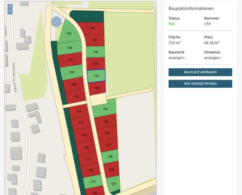Interaktiver Grundstücksplan