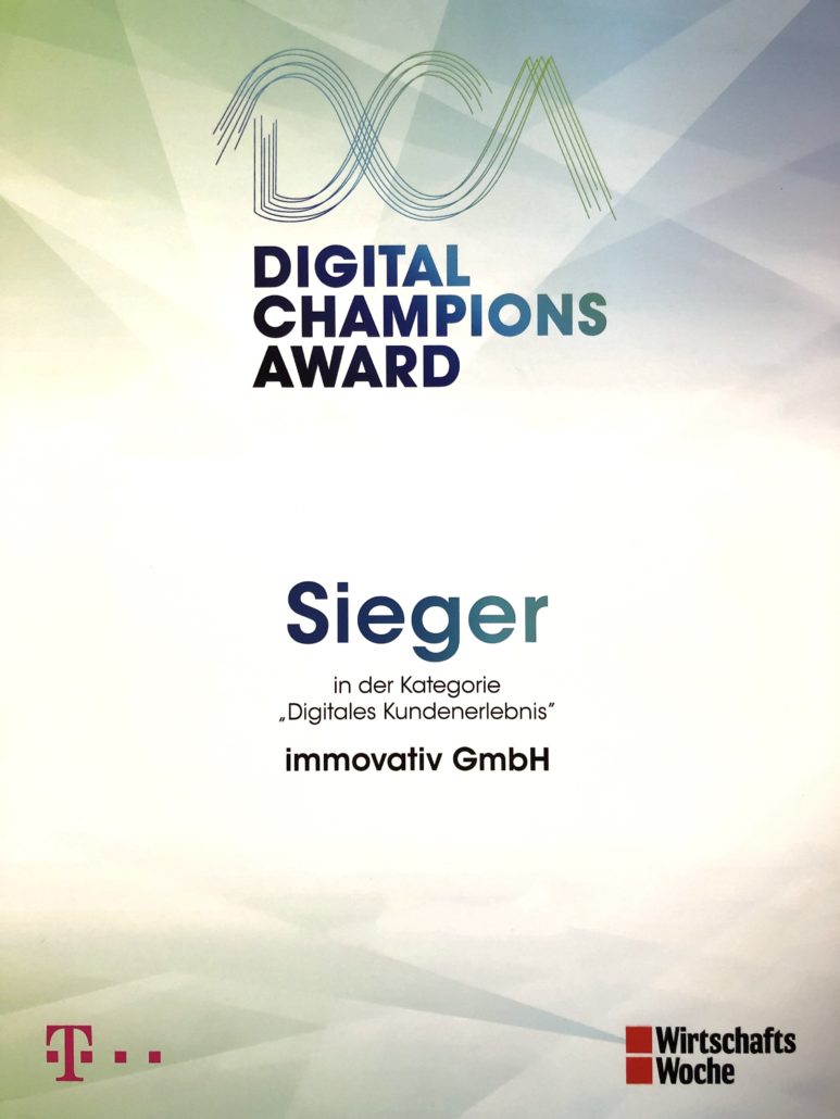 Siegerurkunde Digital Champions Award