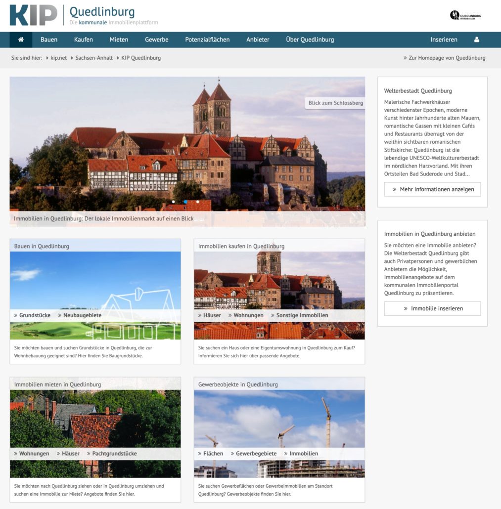 Immobilien in Quedlinburg mit KIP