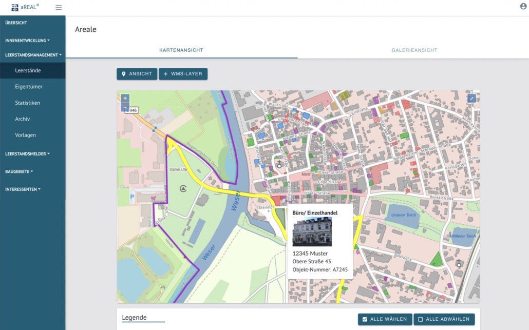 Aufbaue eines Leerstandskatasters mit aREAL®