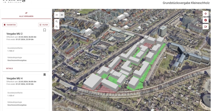 Vermarktungsplattform der Stadt Freiburg für kommunale Grundstücke in Konzeptvergabe